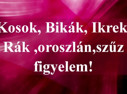 Kosok, Bikák, Ikrek,Rák ,oroszlán,szűz figyelem! Holnapi horoszkóp