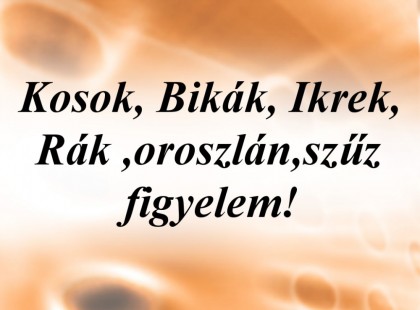 Kosok, Bikák, Ikrek,Rák ,oroszlán,szűz figyelem! Holnapi horoszkóp