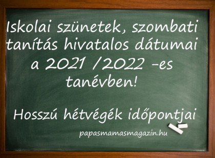 Szülők - diákok figyelem! Megérkezett a Tanév rendje 2021/2022-évre