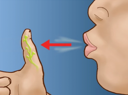 Tisztára ledöbbentem! Ez történik, mikor megfújjuk a hüvelykujjunk! Fogalmam sem volt az emberi testnek erről a reakciójáról! Rögtön ki is kipróbáltam: