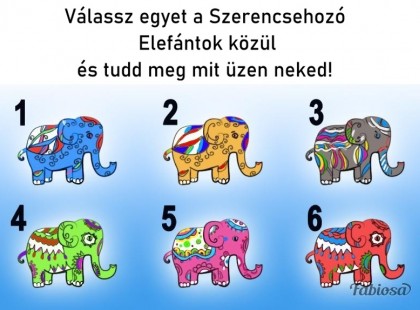Válassz egyet a Szerencsehozó Elefántok közül és tudd meg mit üzen neked!