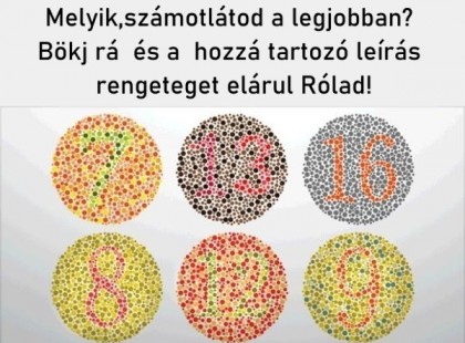 Melyik, az alábbi körökbe írt számot látod a legjobban (legerősebben)?Bökj rá és a hozzá tartozó leírás rengeteget elárul Rólad!