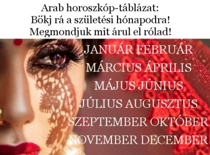 Arab horoszkóp - TÁBLÁZAT ! Ezt tartogatja számodra a sors születési HÓNAPOD alapján! (1. oldal)