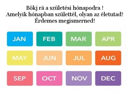 Bökj rá a születési hónapodra !Amelyik hónapban születtél, olyan az életutad! Érdemes megismerned!