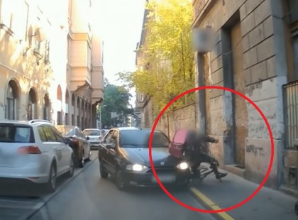 + 18 ! Videón, ahogy szándékosan gázolnak el a kerékpárost Erzsébetvárosban!