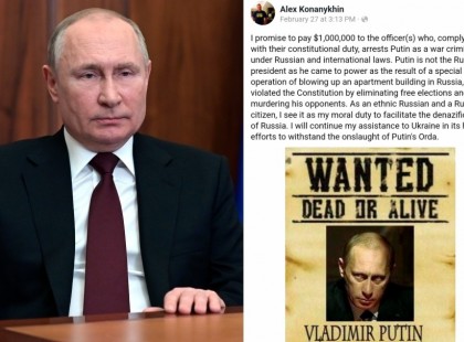 1 millió dolláros vérdíjat tűzött ki Vlagyimir Putyin orosz elnök fejére egy milliárdos üzletember „élve vagy halva”
