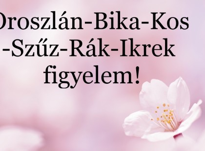 Oroszlán-Bika-Kos-Szűz-Rák-Ikrek figyelem! A Szerencse istennője rád mosolyog a gyönyörű májusban!