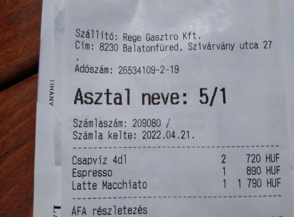 Ma a Balatonon ittam egy pohár vizet Tihanyban az egyik cukrászdában. 720 forintot fizetettek ki velem érte!