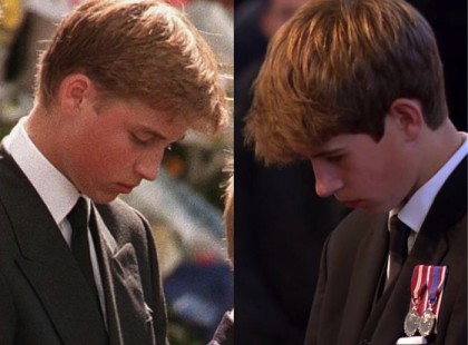 Rajong az internet Erzsébet unokájáért.. aki pont úgy néz ki mint a gyászoló Vilmos, Diana halálakor