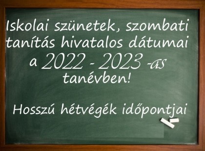 Friss !Itt a Tanév rendje 2022/2023-évre >>>nem lesz őszi szünet ,ekkor és eddig lesz a téli szünet az iskolákban! Mutatjuk a részleteket!