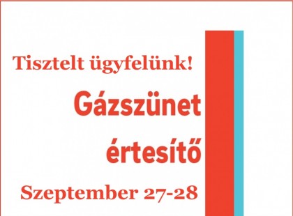 Figyelem!Holnap reggel 8-tól Csütörtök reggel 8-ig gázszünet várható az alábbi településeken!