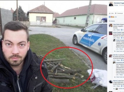 Magyarország 2022....Büszkén mutatja a rendőr, hogy elkapott 2 fa tolvajt, kb 10 kiló fával.. Büszke lehetsz magadra!