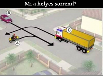 Könnyűnek tűnik ez a KRESZ-feladvány, de még a rutinosok nagyja is elhibázza: kinek van elsőbbsége