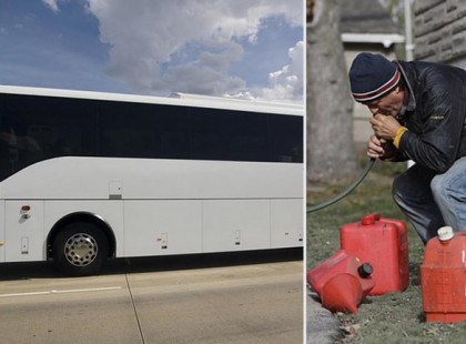 Gázolajat akartak csapolni a buszból, csak éppen a WC-tartályt fúrták meg!