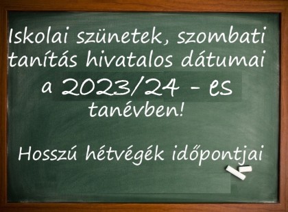 Rövidített nyári szünet és itt a Tanév rendje 2023/2024-évre >>> Mutatjuk a részleteket!