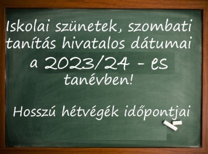 itt a Tanév rendje 2023/2024-évre >>> Mutatjuk a részleteket!