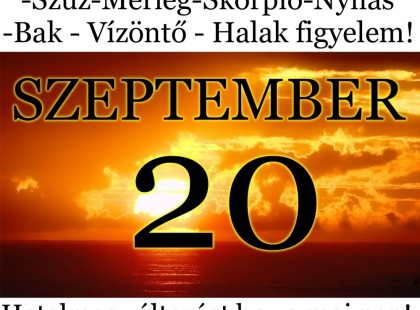 Kos - Bika - Ikrek-Rák-Oroszlán-Szűz-Mérleg-Skorpió-Nyilas-Bak - Vízöntő - Halak figyelem!Hatalmas változást hoz a mai nap!Mai horoszkóp (SZERDA)