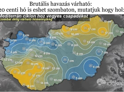 Brutális havazás várható: 20 centi hó is eshet szombaton, mutatjuk hogy hol:
