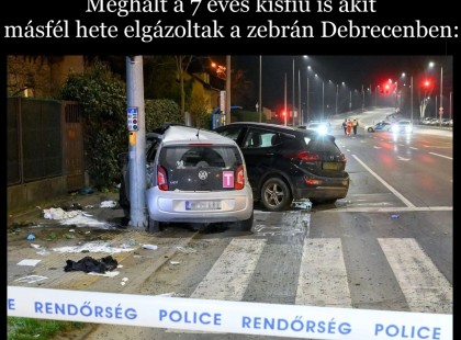 Meghalt a 7 éves kisfiú is akit másfél hete elgázoltak a zebrán Debrecenben