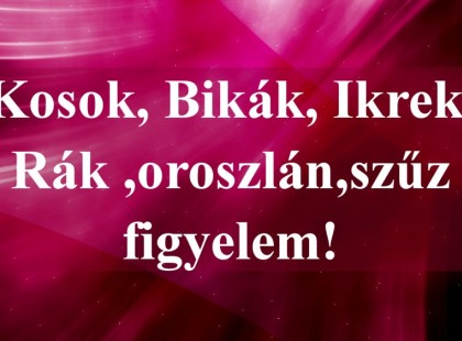 Kosok, Bikák, Ikrek,Rák ,oroszlán,szűz figyelem!Mai horoszkóp