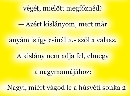 VICC: A kislány a húsvéti sonkáról kérdezi az anyukáját
