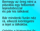 Az öreg néni bemegy a plázába, és elkezd kis tálkákba tejet öntögetni. Odalép a biztonsági őr