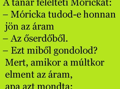 A tanár felelteti Mórickát: