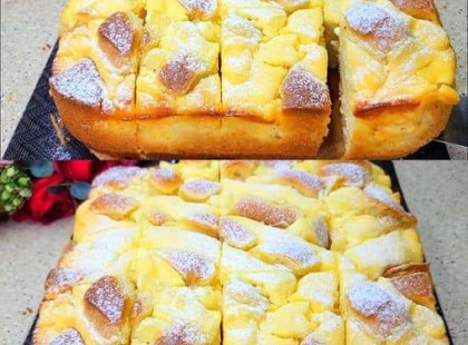 Isteni finom almás süti vaníliás krémmel, csupán 5 perc az előkészítés