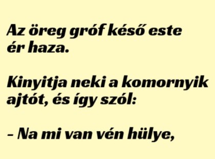 Az öreg gróf késő este ér haza