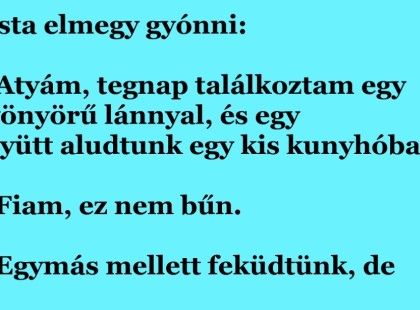 Pista elmegy gyónni