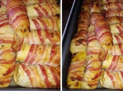 Töltött káposzta újragondolva, baconbe göngyölve, sütőben sütve