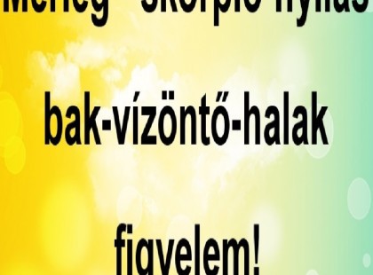 Mérleg - skorpió-nyilas -bak-vízöntő-halak figyelem!Mai horoszkóp -PÉNTEK -
