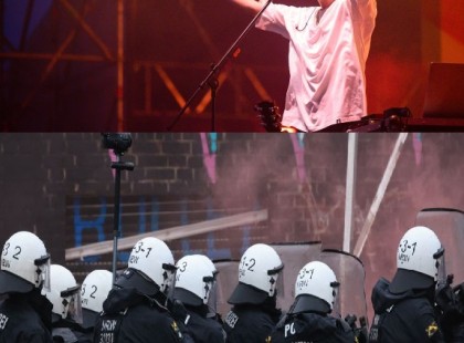 Azahriah telt házas Puskás-koncertjén Rohamrendőrök foglalták el a színpadot