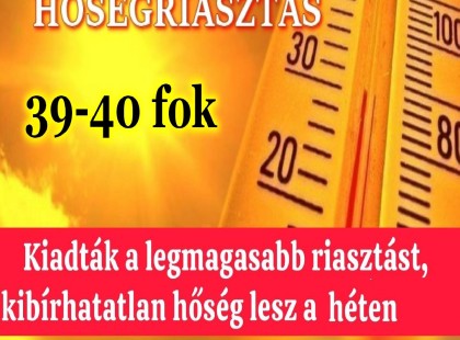 Kiadták a legmagasabb riasztást, kibírhatatlan hőség lesz a hétvégén -