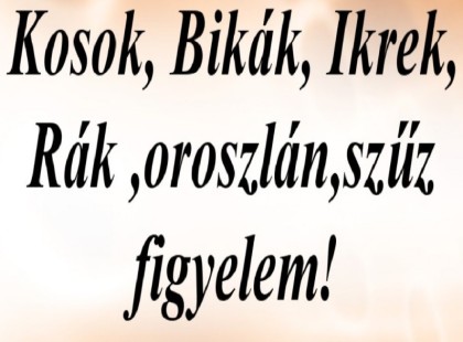Kosok, Bikák, Ikrek,Rák ,oroszlán,szűz figyelem! Mai horoszkóp