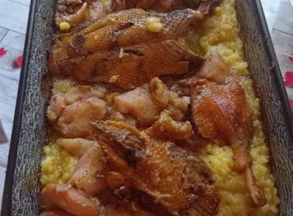 Körtés kacsasült, tört krumplival, ez nagyon finom lett