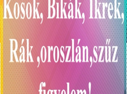 Kosok, Bikák, Ikrek,Rák ,oroszlán,szűz figyelem! Mai horoszkóp -csütörtök