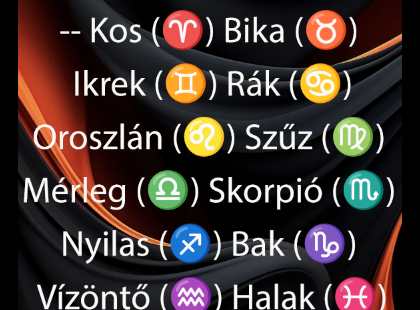 Szerdai horoszkóp-Kos (♈) Bika (♉) Ikrek (♊) Rák (♋) Oroszlán (♌) Szűz (♍) Mérleg (♎) Skorpió (♏) Nyilas (♐) Bak (♑) Vízöntő (♒) Halak (♓)