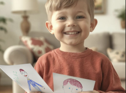 A fiam egy ismeretlen férfi képét rajzolta le – amikor megkérdeztem,azt mondta: „Ő látogatja anyát, amikor dolgozol.”