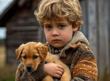 A kisfiú elrejtette a kiskutyát az ólban éjszakára. Reggel a szülei nem hittek a szemüknek