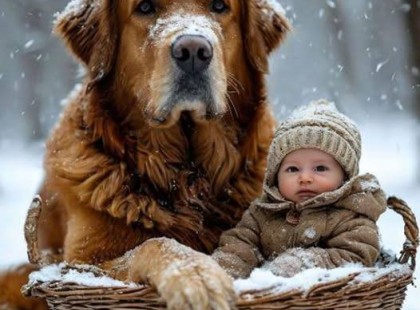 A kóbor kutya egy hóval borított reggelen találta meg a kisbabát