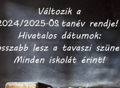 Változik a 2024/25-Ös tanév rendje! Hivatalos dátumok: ennyivel lesz hosszabb a tavaszi szünet !