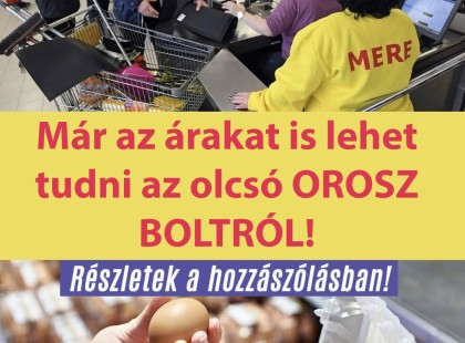 Ez brutál olcsó!Már az árakat is lehet tudni az olcsó OROSZ BOLTRÓL!