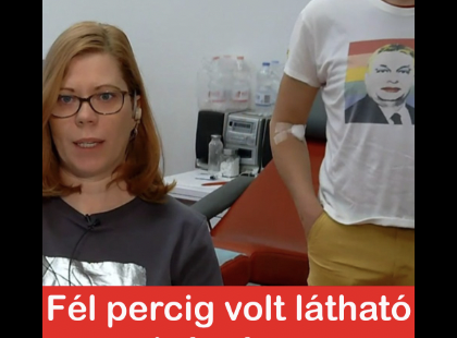 Szivárványosra sminkelt Orbán Viktor bukkant fel élő adásban az M1 Híradóban – egy véradó pólóján volt látható