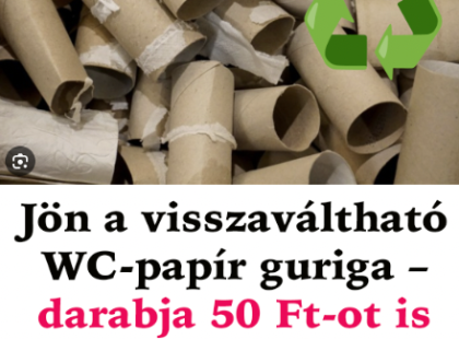 Jön a visszaváltható WC-papír guriga –