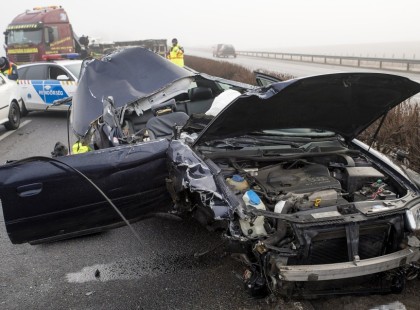 Óriási baleset az autópályán! Közel 10 km-es a torlódás.....,1 óra az átjutási idő.