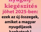 Elképesztő nyugdíj-kiegészítés jöhet 2025-ben: ezek az új összegek, amiket a magyar nyugdíjasok kaphatnak !