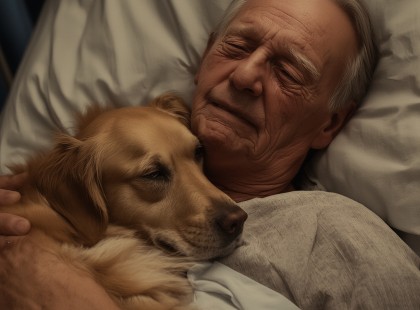 Az orvosok engedélyezték, hogy a hűséges kutya beléphessen a kórterembe, hogy utoljára találkozzon gazdájával – néhány órával később, amikor a nővér visszatért, sikoltva torpant meg a látottaktól ??