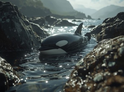 A sziklák közé szorult orka története, ami az egész partot megrázta