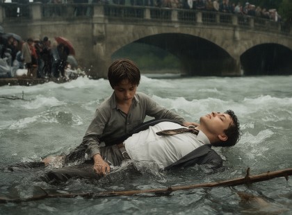 Egy 12 éves fiú beugrott a tomboló folyóba – amit utána megtudott, arra senki sem számított!